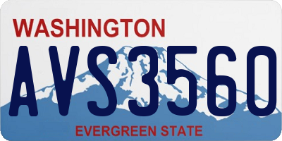 WA license plate AVS3560