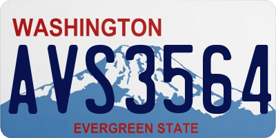 WA license plate AVS3564
