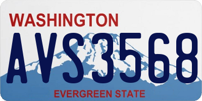 WA license plate AVS3568