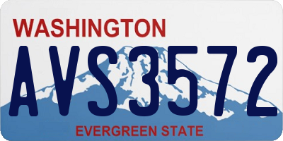 WA license plate AVS3572