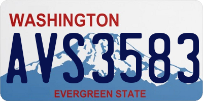 WA license plate AVS3583