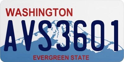 WA license plate AVS3601