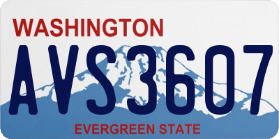WA license plate AVS3607