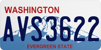 WA license plate AVS3622