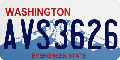 WA license plate AVS3626