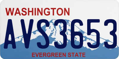 WA license plate AVS3653