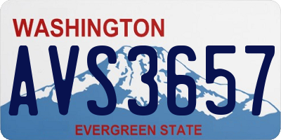 WA license plate AVS3657