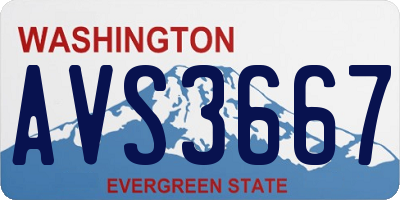 WA license plate AVS3667