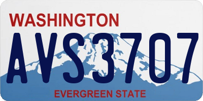 WA license plate AVS3707