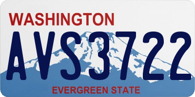 WA license plate AVS3722