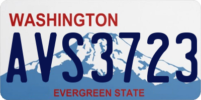 WA license plate AVS3723