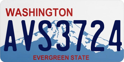WA license plate AVS3724
