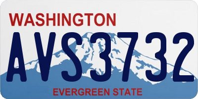 WA license plate AVS3732