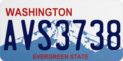WA license plate AVS3738