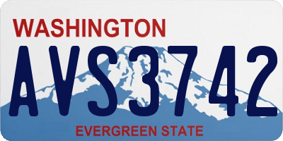 WA license plate AVS3742
