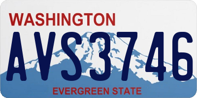 WA license plate AVS3746