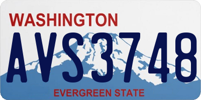 WA license plate AVS3748