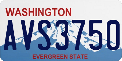 WA license plate AVS3750