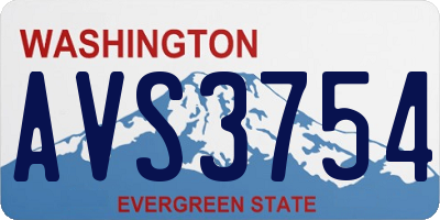 WA license plate AVS3754
