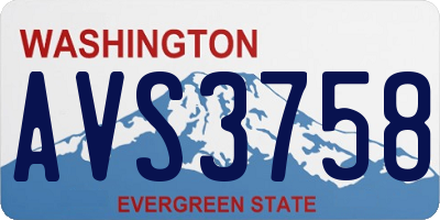 WA license plate AVS3758