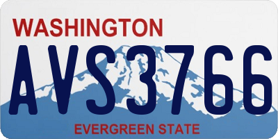 WA license plate AVS3766