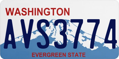 WA license plate AVS3774