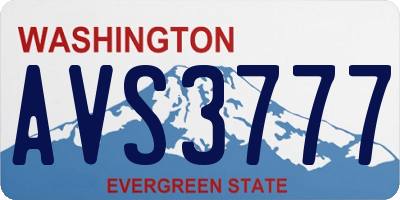WA license plate AVS3777