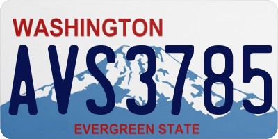 WA license plate AVS3785