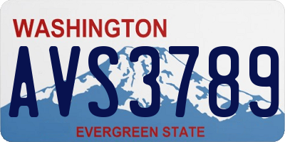 WA license plate AVS3789