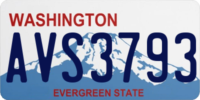 WA license plate AVS3793