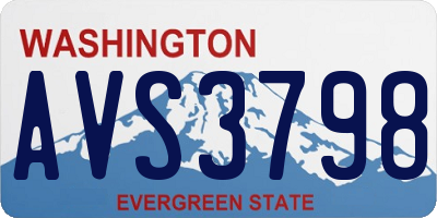 WA license plate AVS3798