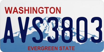 WA license plate AVS3803
