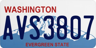 WA license plate AVS3807