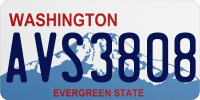WA license plate AVS3808