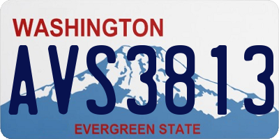 WA license plate AVS3813