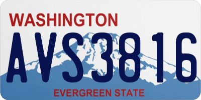 WA license plate AVS3816