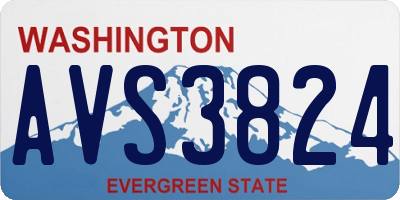 WA license plate AVS3824