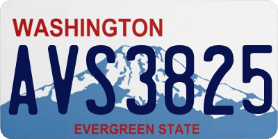 WA license plate AVS3825