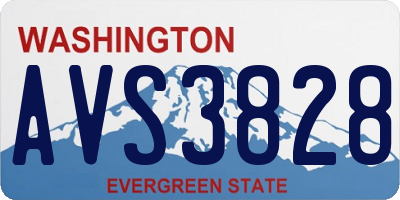 WA license plate AVS3828