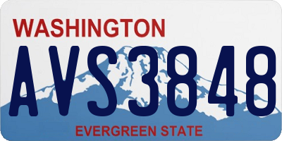 WA license plate AVS3848