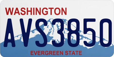 WA license plate AVS3850