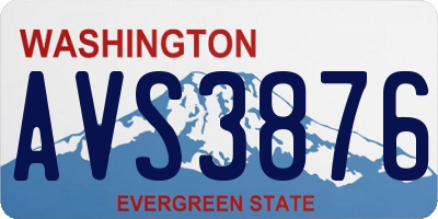 WA license plate AVS3876
