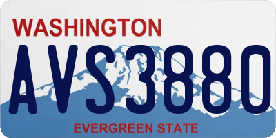WA license plate AVS3880