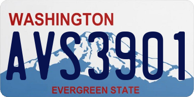 WA license plate AVS3901