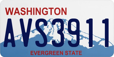 WA license plate AVS3911
