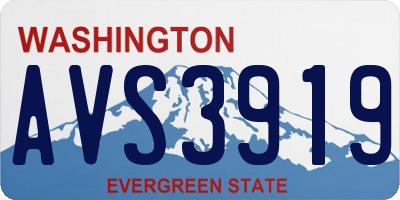 WA license plate AVS3919