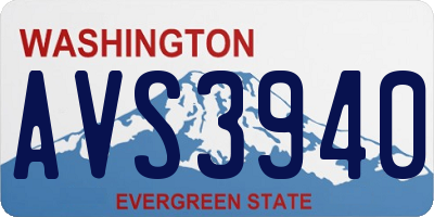 WA license plate AVS3940