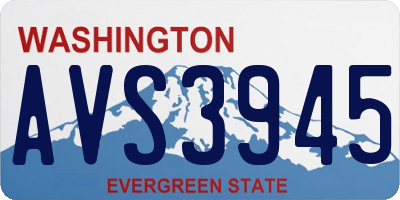 WA license plate AVS3945