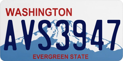 WA license plate AVS3947