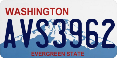 WA license plate AVS3962